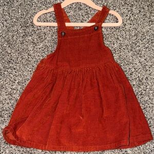 Rust Corduroy Pinafore Dress